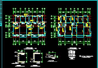 【cad设计图】某三层异形框架柱住宅楼结构建筑CAD设计图_土木在线
